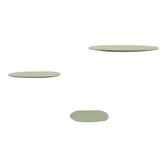 Etagères en céramique Isola, Studio Brichetziegler - Set de 3 Vert olive