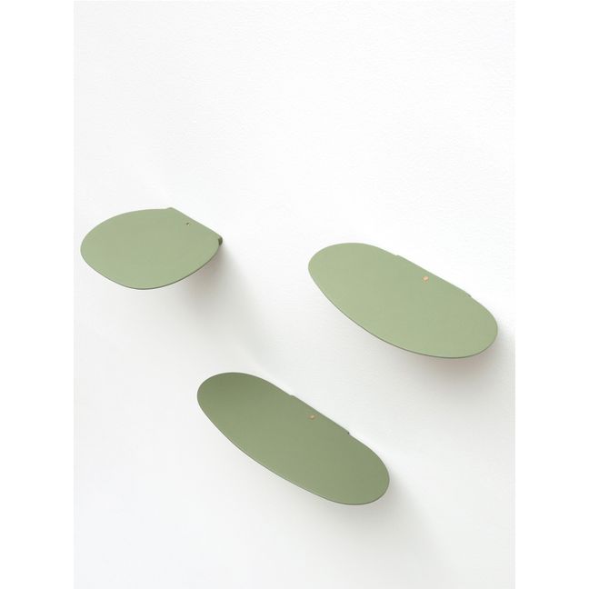 Etagères en céramique Isola, Studio Brichetziegler - Set de 3 Vert olive