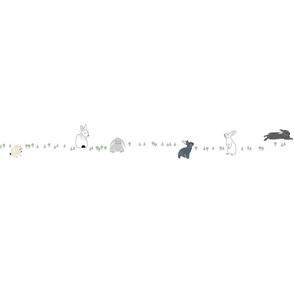 MIMI'lou - Frise Lapins dans la forêt - Multicolore