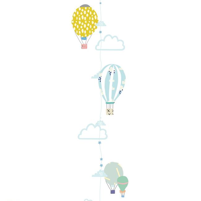 Messtab als Sticker Heißluftballon mehrsprachig