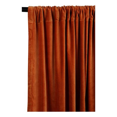 Rideau occultant en velours de coton Rouille Liv Interior Design Rideau occultant en velours de coton Rouille Liv Interior Design