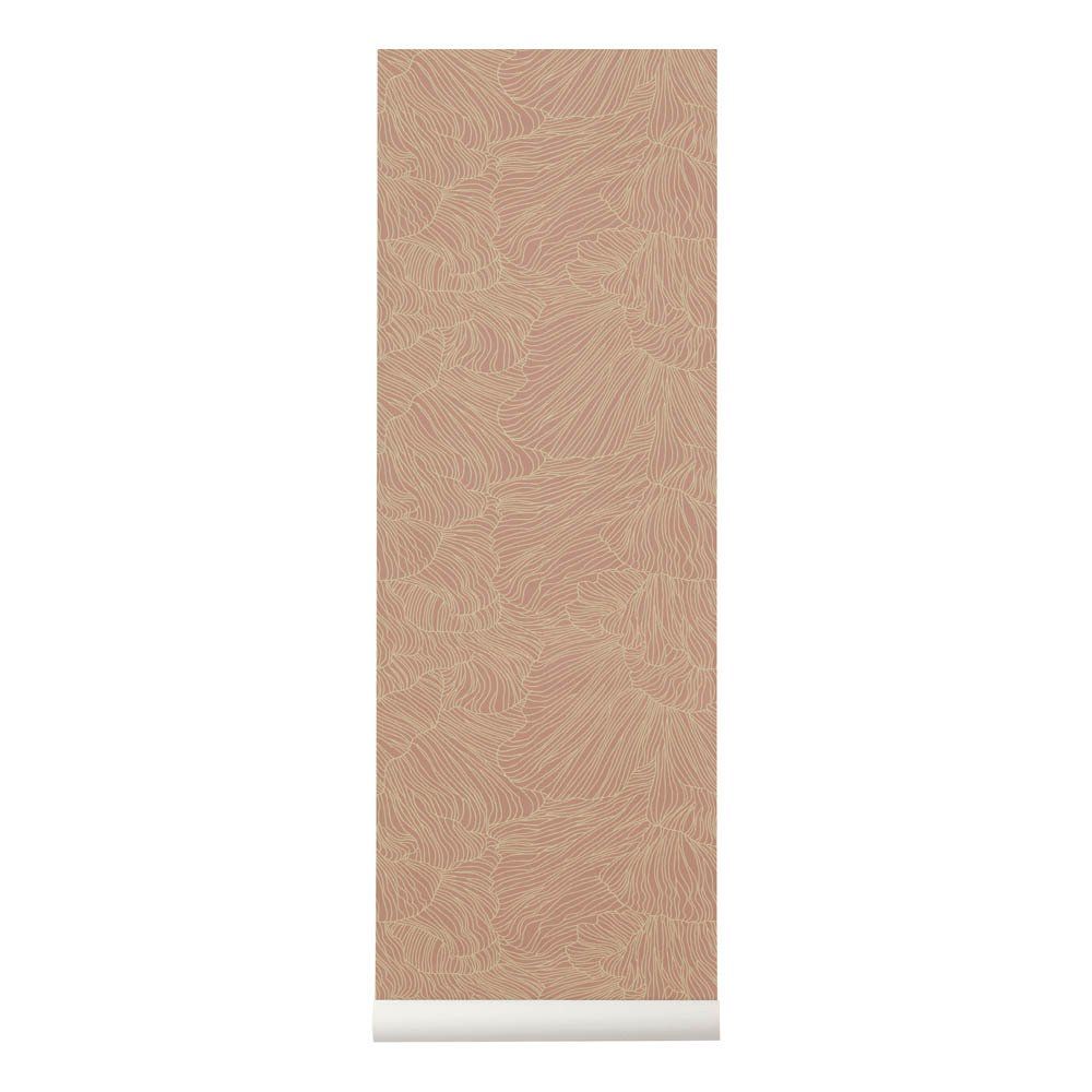 Ferm Living - Papier Peint Coral - Vieux Rose