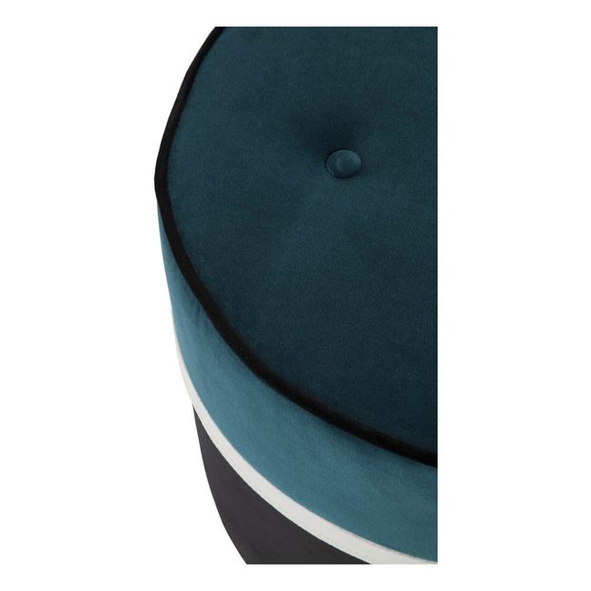 Pouf Léo en velours | Bleu Sarah