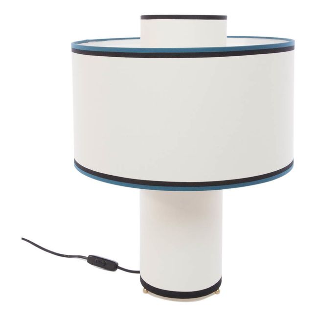 Lampada da tavolo Bianca in cotone | Blu Sarah