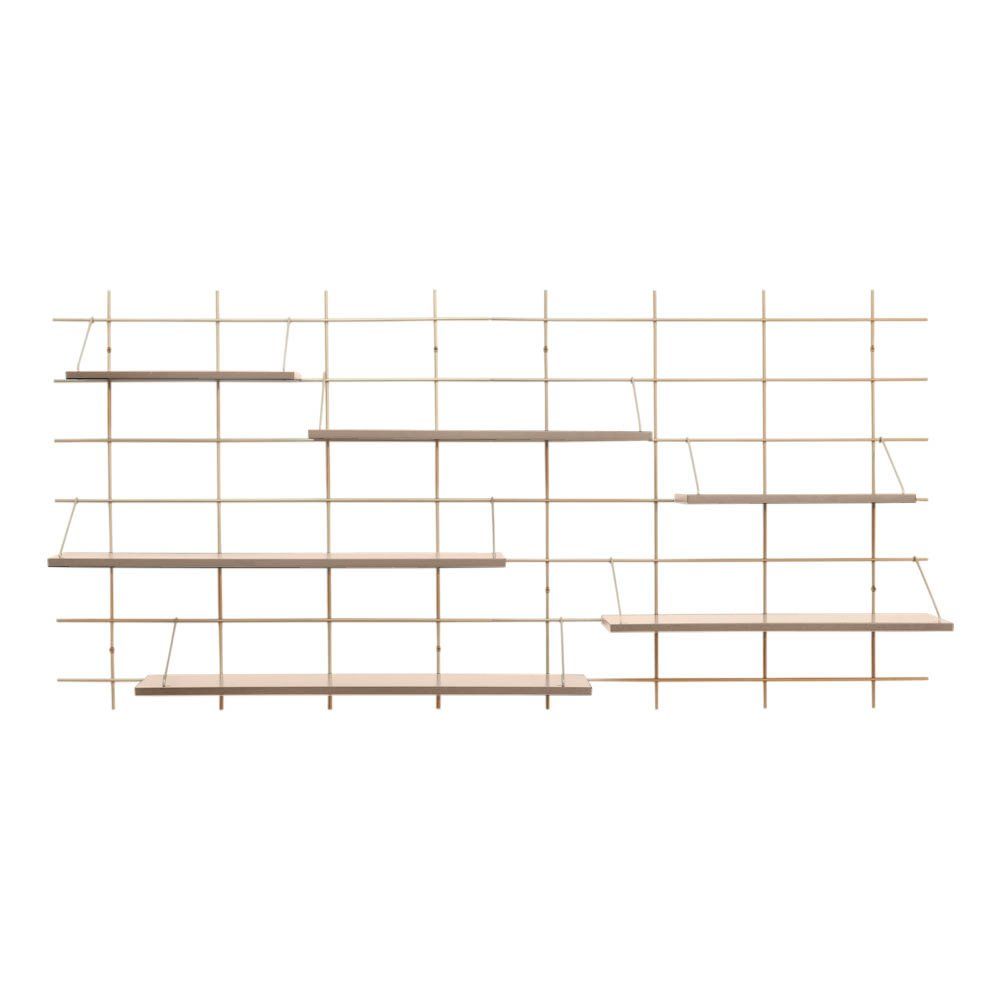 Gassien - Etagère 16 Charles base laiton - Bouleau