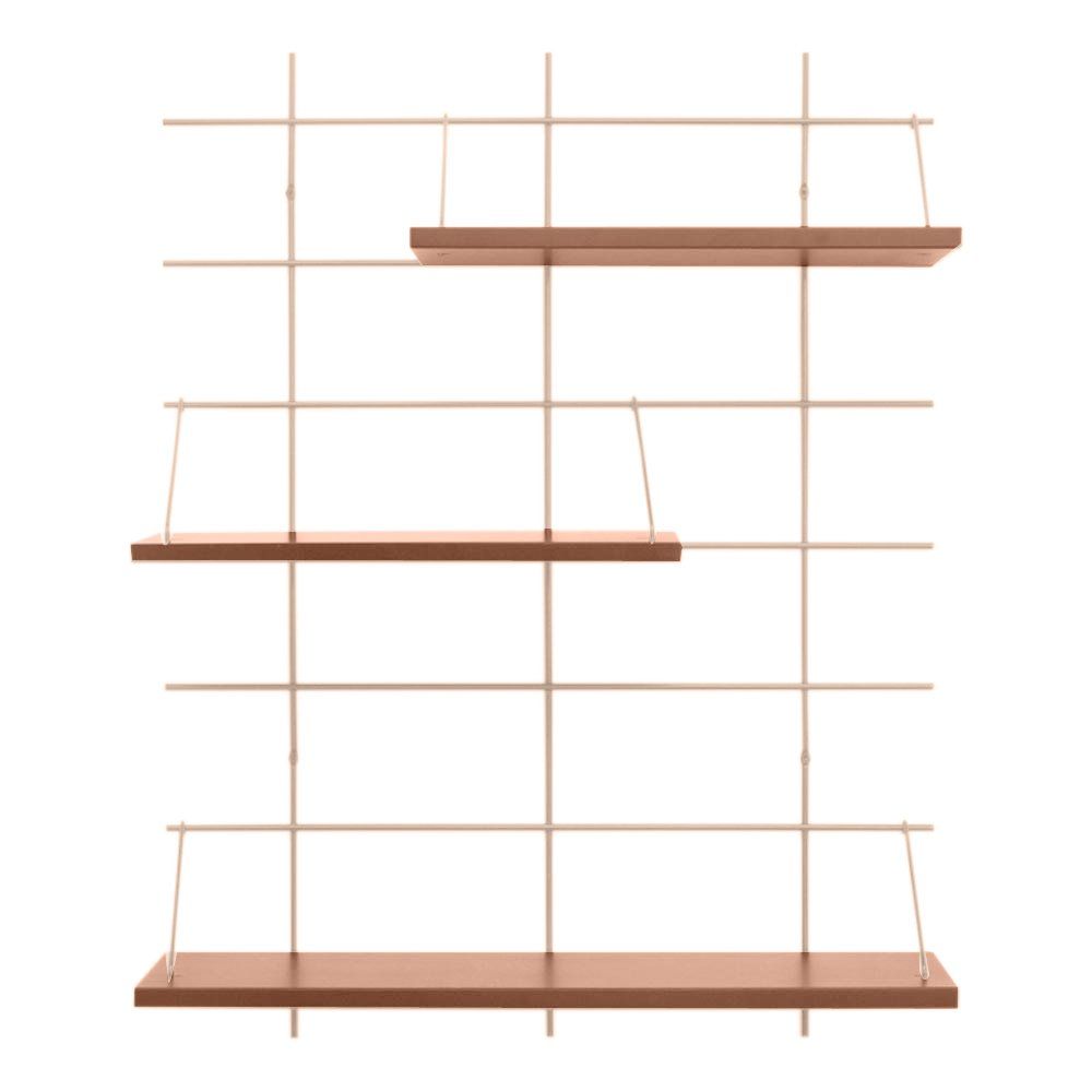 Gassien - Etagère 3 Ines base laiton - Chêne