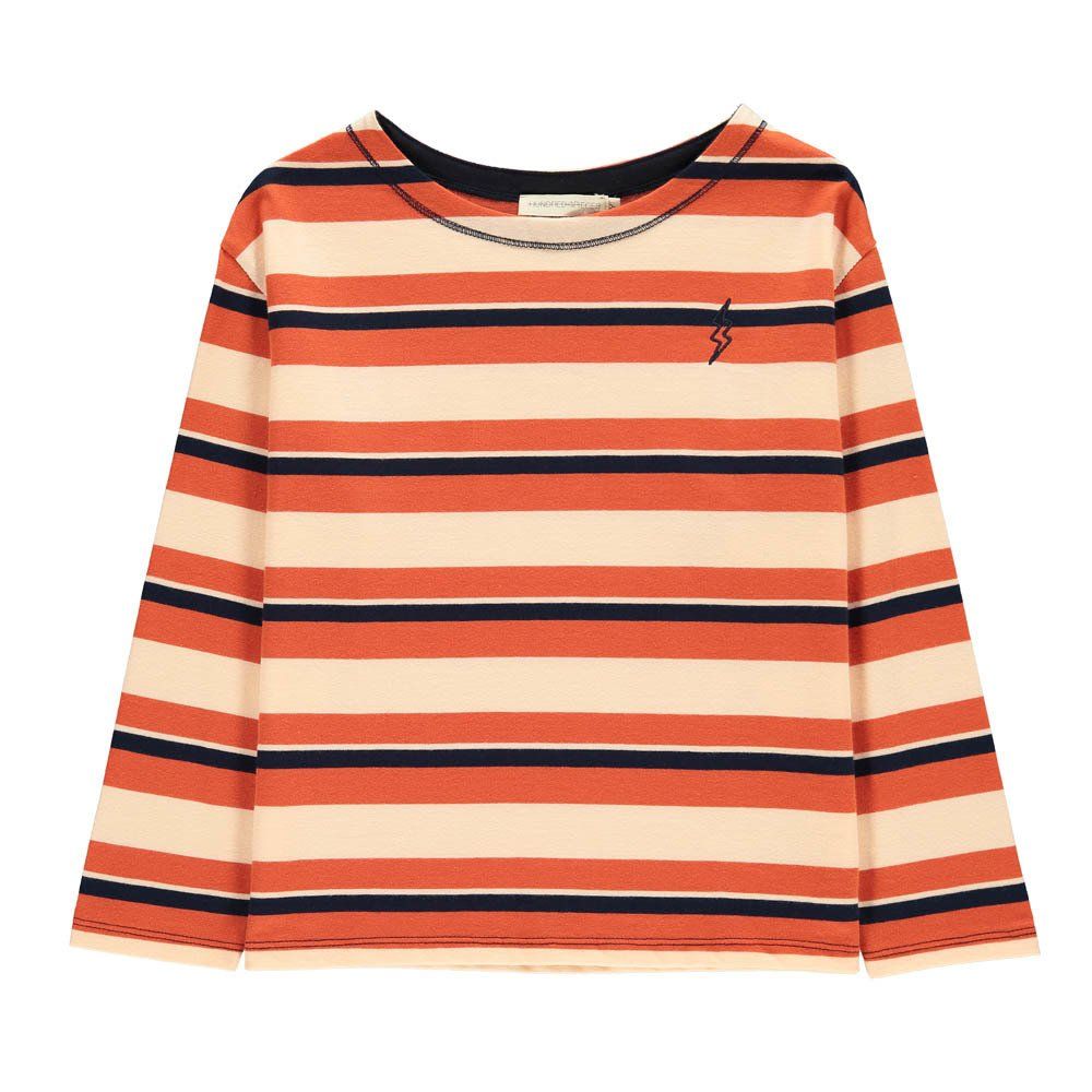 Hundred Pieces - T-shirt Rayures Manches Longues Flash - Fille - Rouge