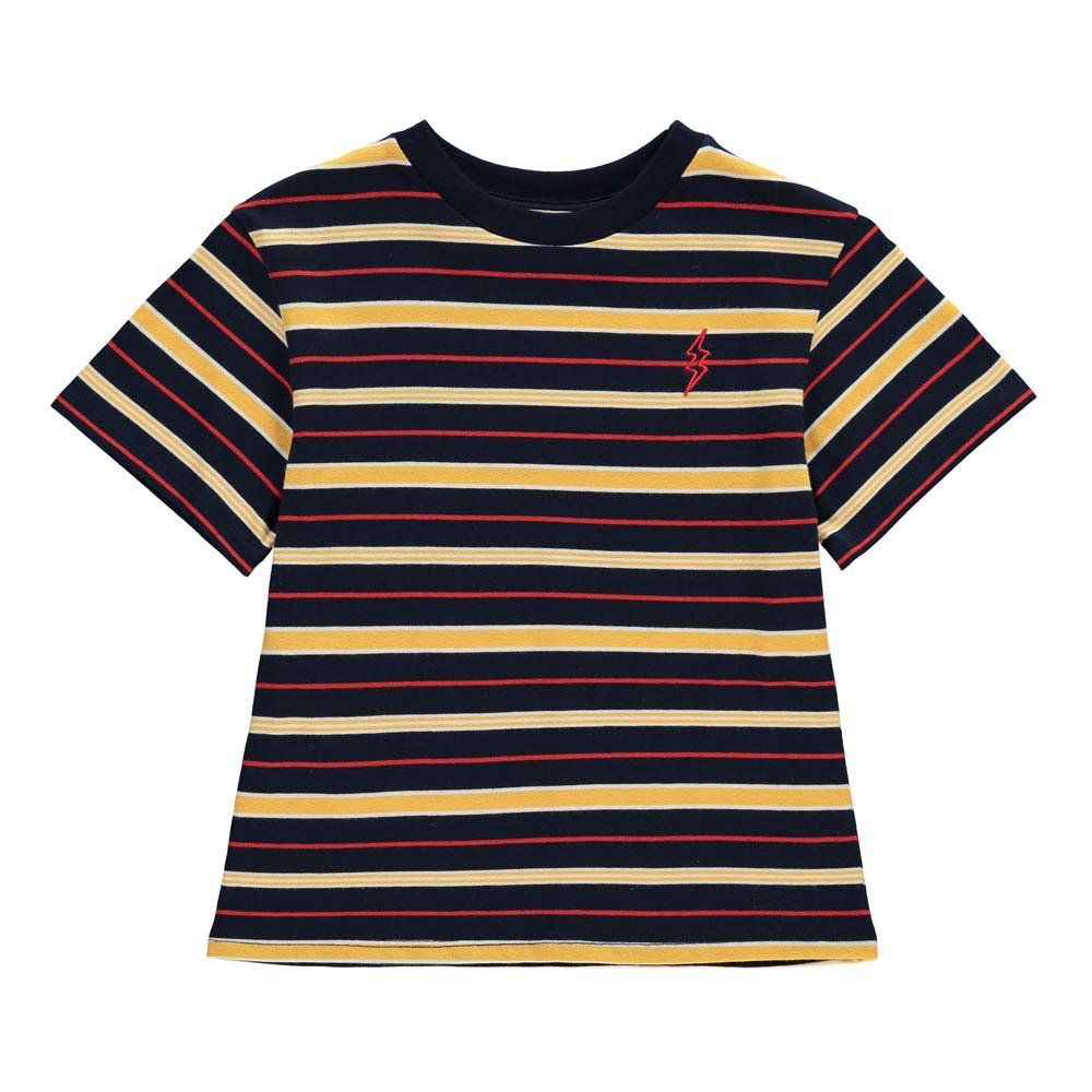 Hundred Pieces - T-shirt Rayures Flash - Garçon - Bleu marine