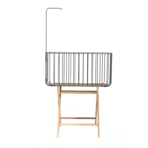 grey metal crib