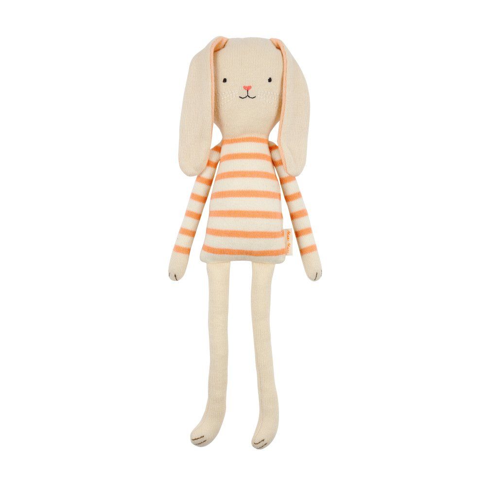 Doudou lapin rayé en tricot (Meri Meri) - Image 1