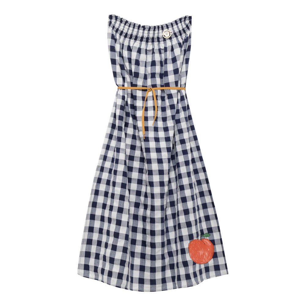 The Animals Observatory - Robe Longue Vichy Dolphin - Fille - Bleu marine