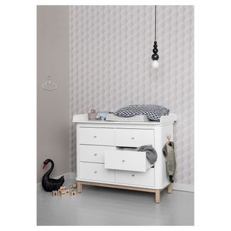 Oliver Furniture Commode à langer 6 tiroirs chêne, grand plan à langer-listing