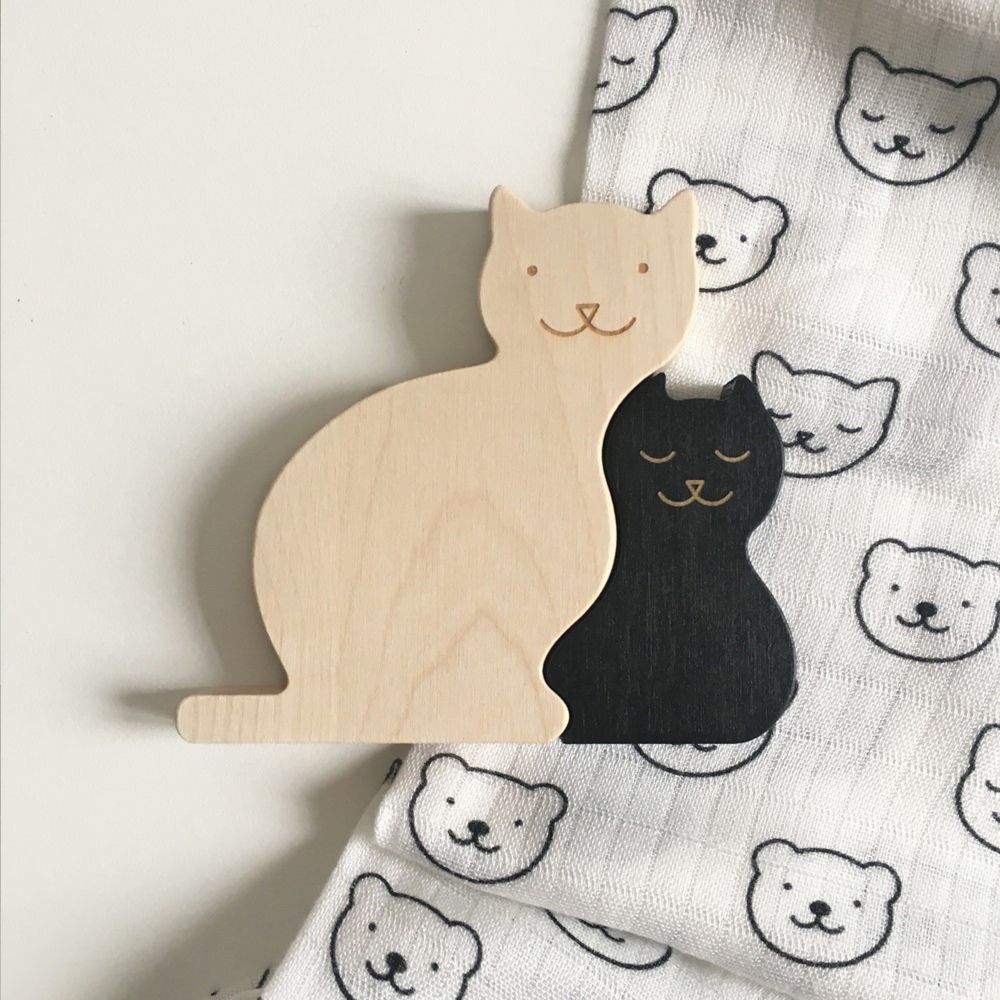 Puzzle décoratif chats en bois d'érable- Image produit n°2