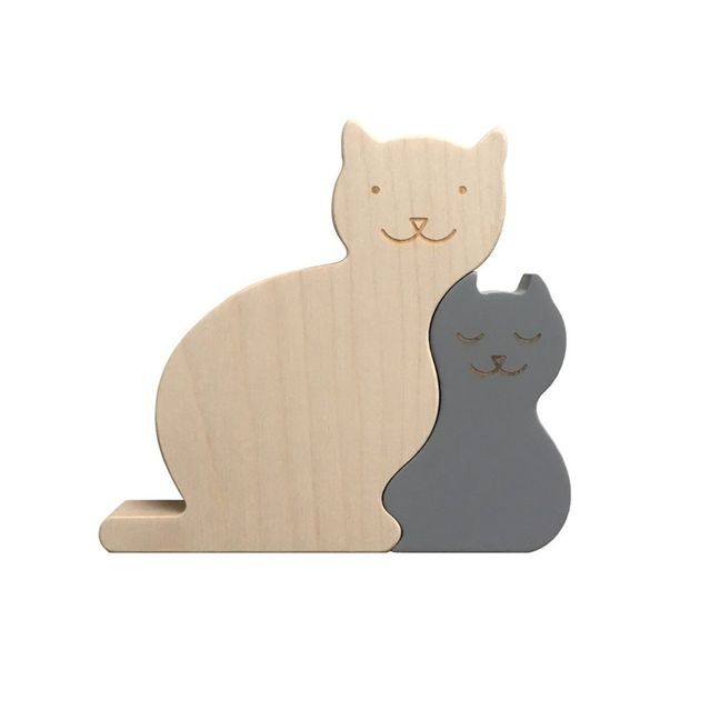 Puzzle decorativo gatti in legno d'acero 