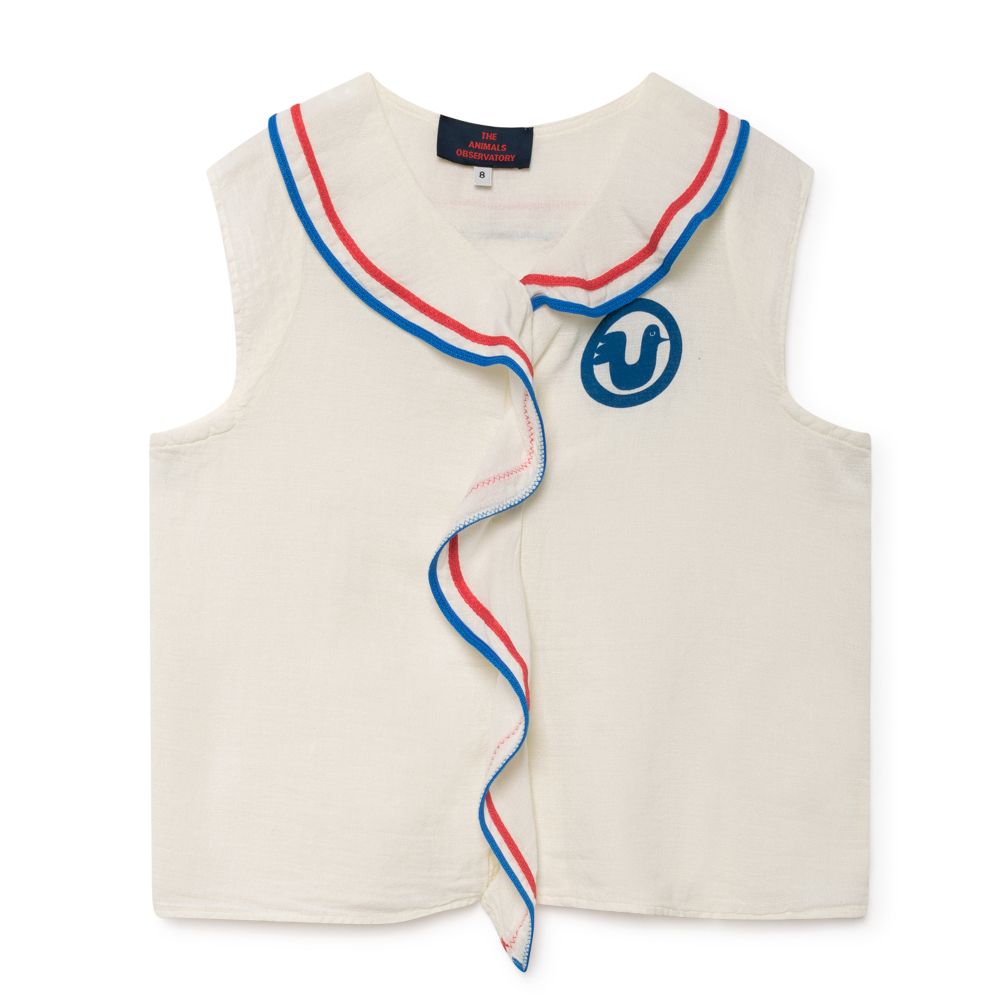 The Animals Observatory - Blouse Volants Kangaroo - Fille - Blanc