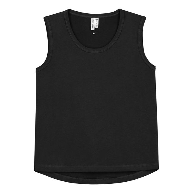 Organic Cotton Vest Top | Black