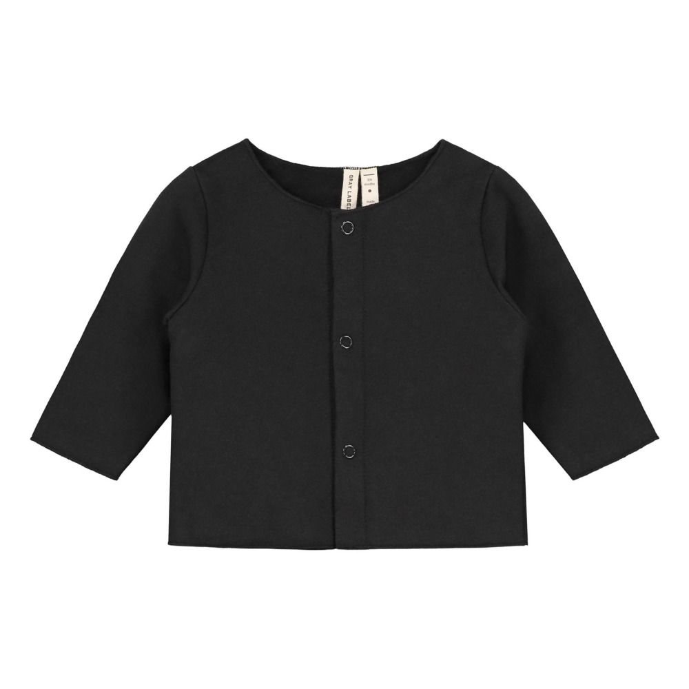 Gray Label - Cardigan Uni Coton Bio - Fille - Gris anthracite