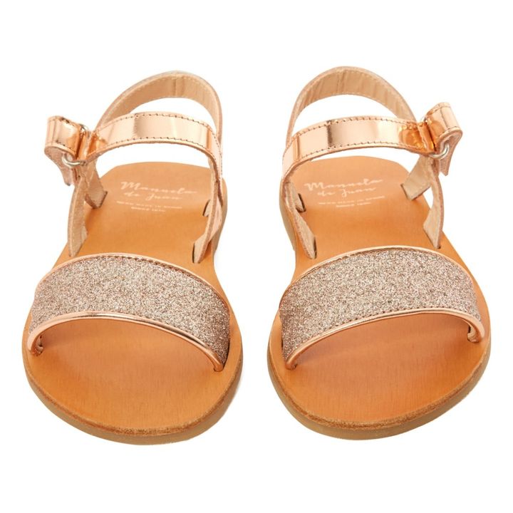 Opal Glitter Leather Sandals Pale pink Manuela de Juan Shoes