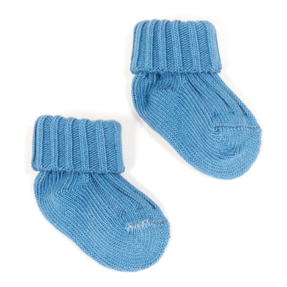Caramel - Chaussettes Côtelées - Fille - Bleu