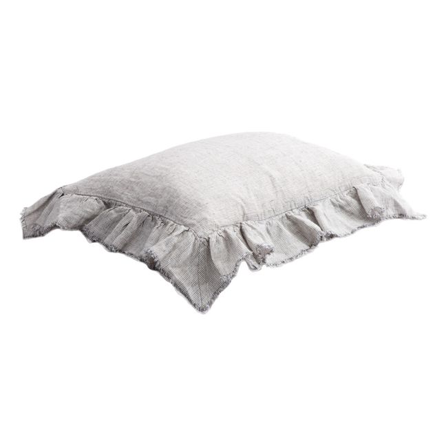 Funda de almohada de lino lavado Boho | Stone