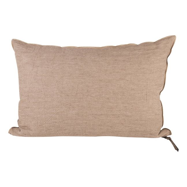 Coussin Vice Versa en Lin lavé froissé | Nude/Givré