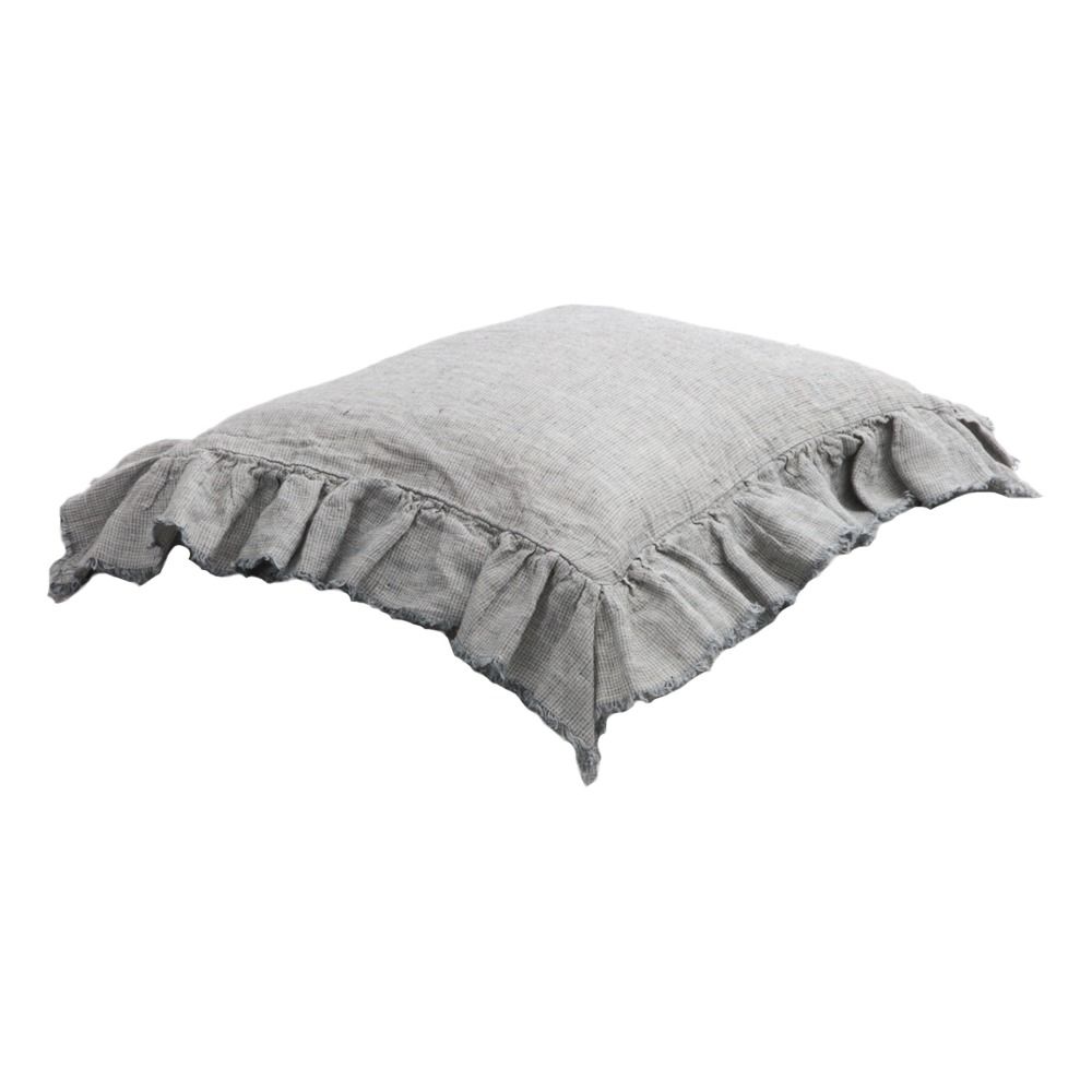 Maison de vacances - Taie d'oreiller Boho en Lin Lavé shaker - Nuage