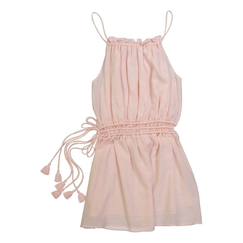 Moorea Pompom Dress Pale pink Lison Paris Fashion Children