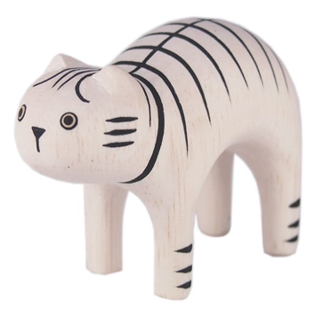 Tiger Cat Wooden Figurine