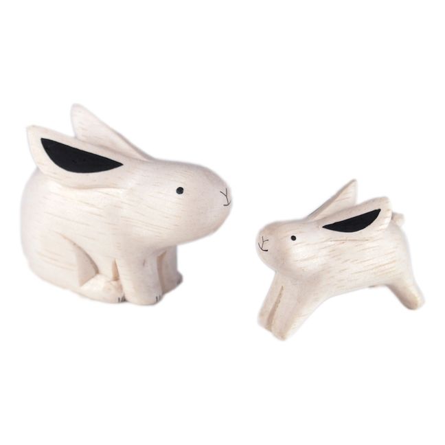 Figurine in legno coniglietti - 2 pezzi 