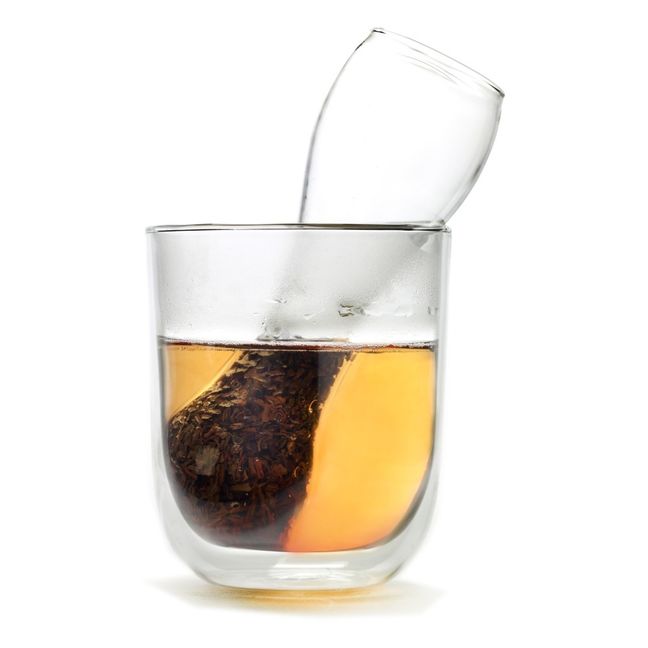 Vaso de té de doble pared y filtro de té Transparente