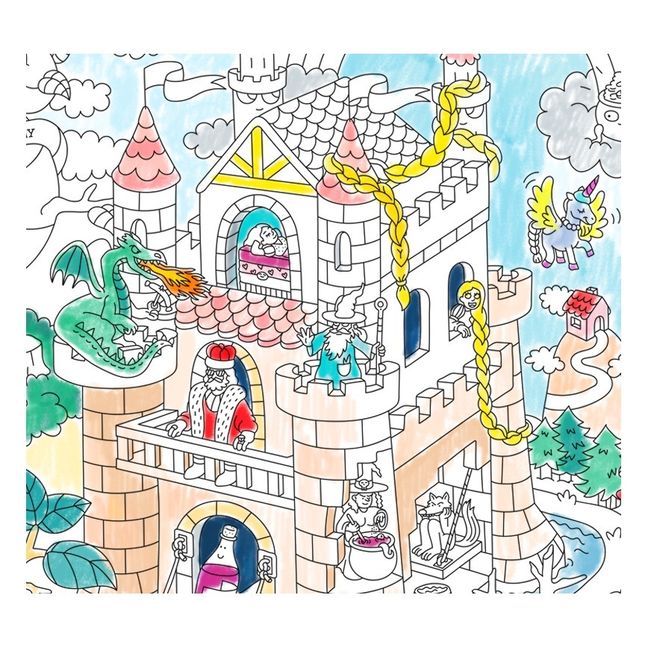 Póster gigante para colorear Cuentos y fantasía