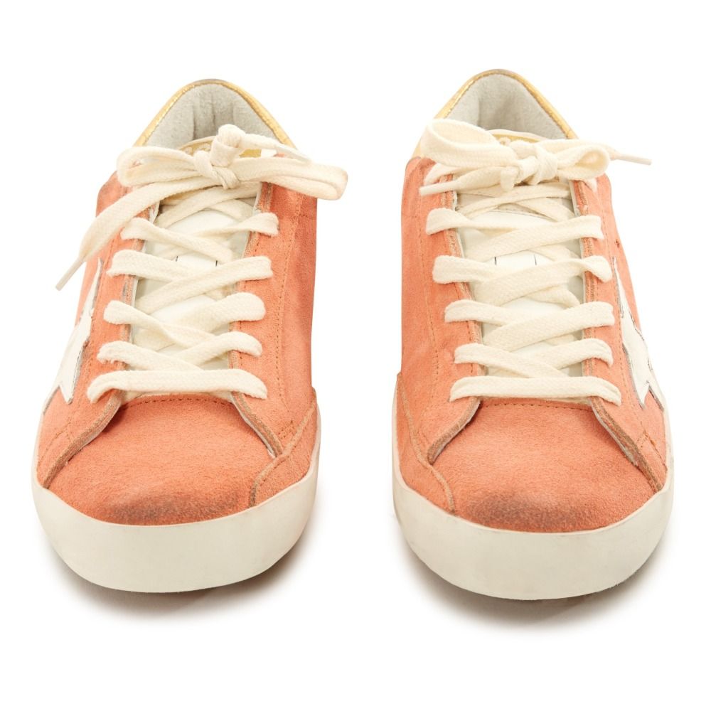 Superstar Gold Back Suede Low Top Trainers Peach Golden Goose