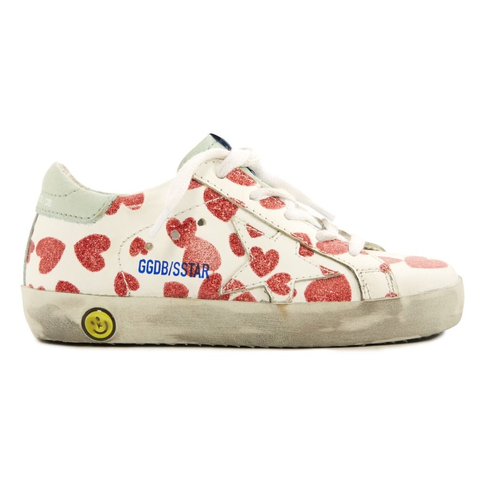 Superstar Heart Leather Low Top Trainers White Golden Goose