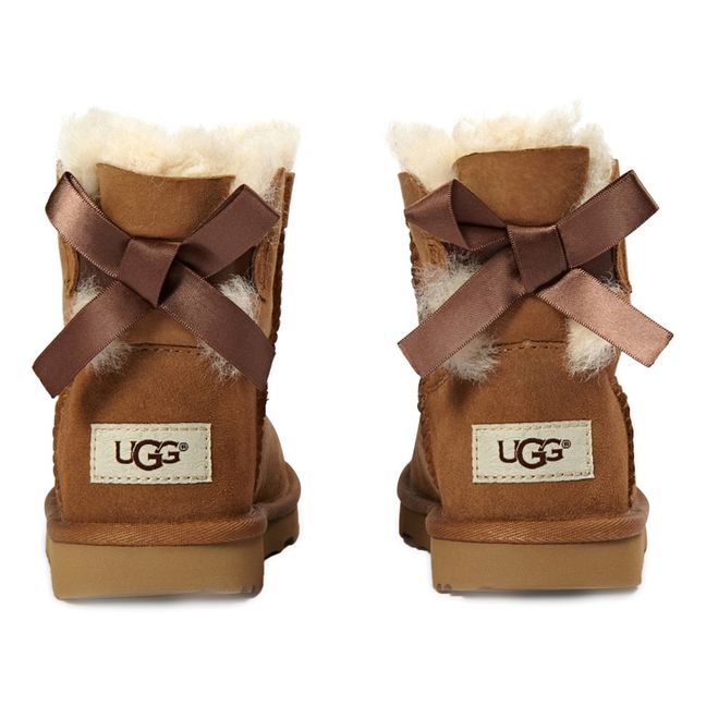 Mini Bailey Bow II Fur Lined Suede Bow Boots Camel