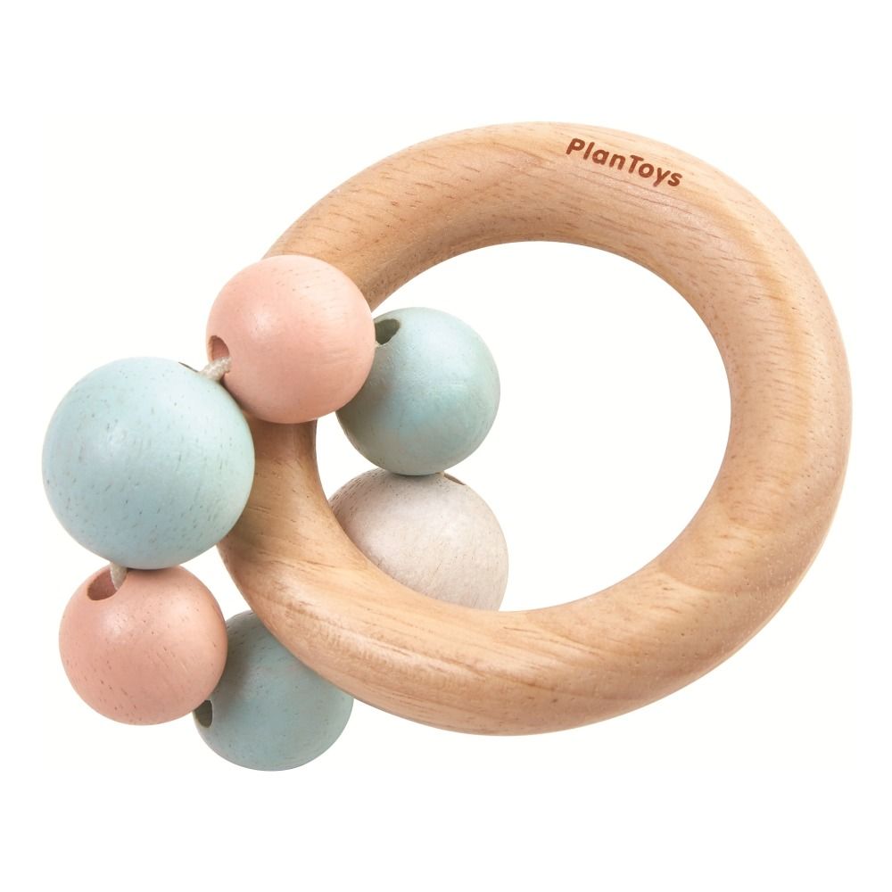 Plan Toys - Hochet perles pastel - Multicolore