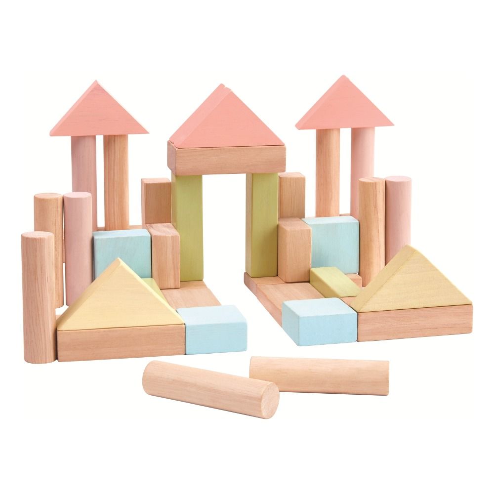 Plan Toys - Blocs de construction pastel - Multicolore