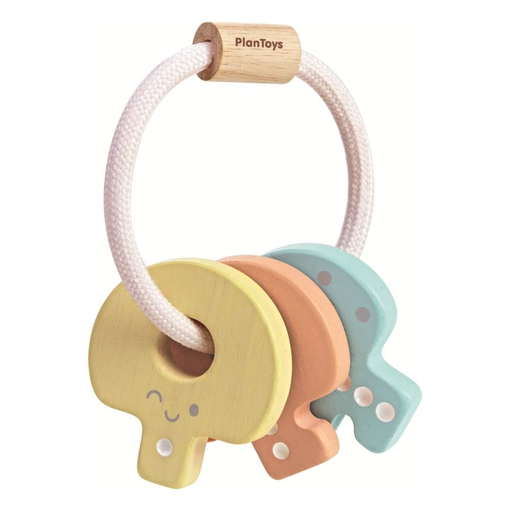 Plan Toys - Hochet porte-clés pastel - Multicolore