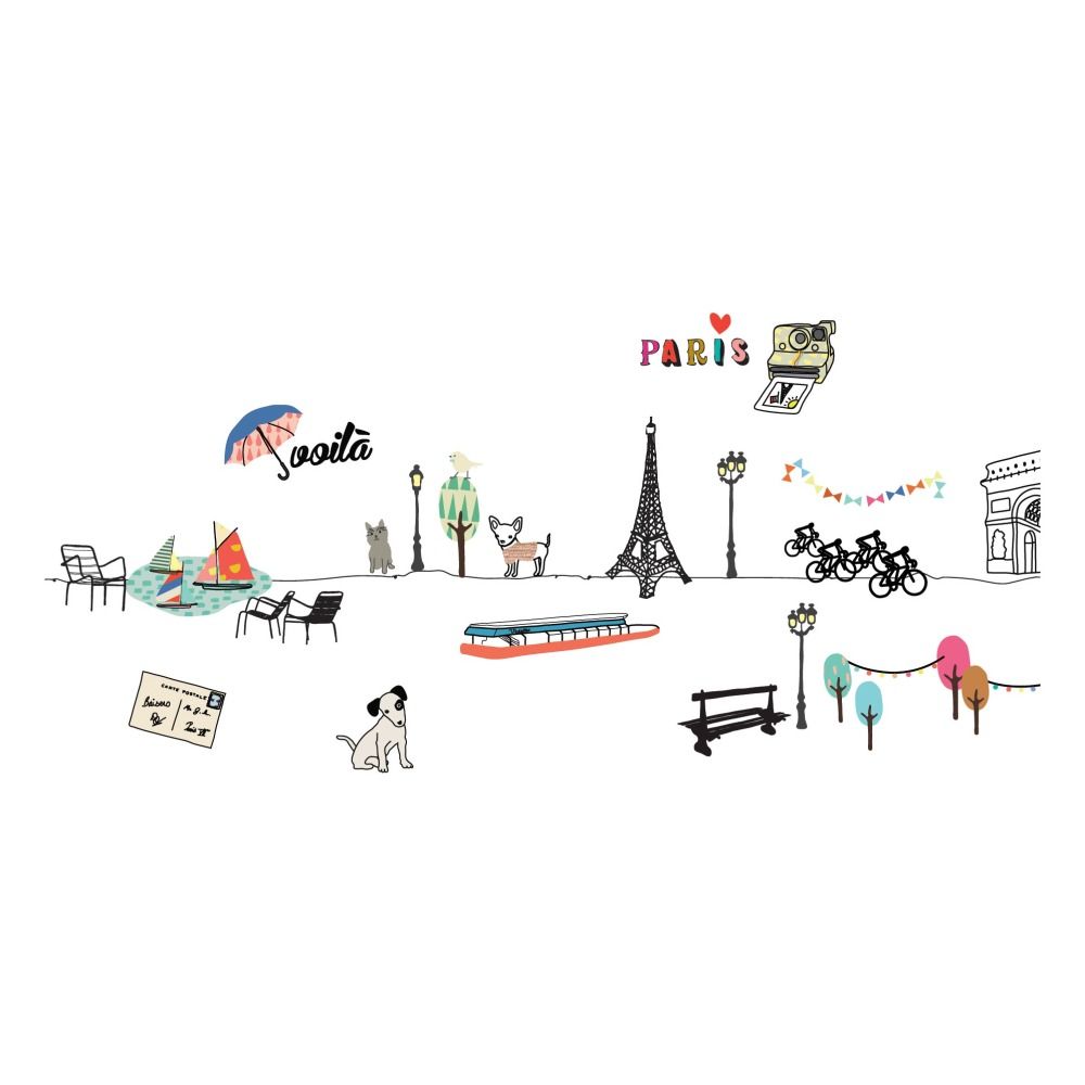 MIMI'lou - Sticker frise Paris - Multicolore