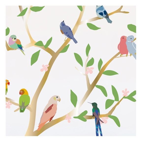 Sticker géant avec oiseaux