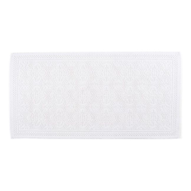 Relief Pattern Cotton Bath Mat 55x110cm White
