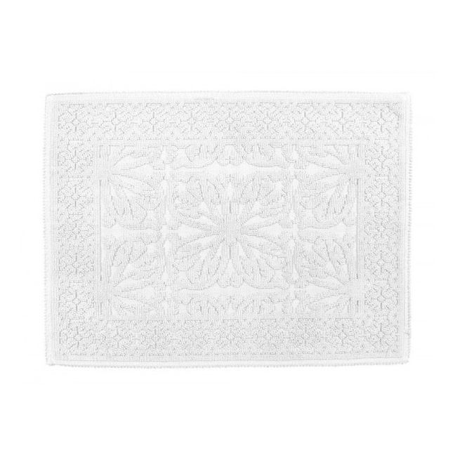 Alfombra de baño de algodón Hammam 60x80 cm | Blanco