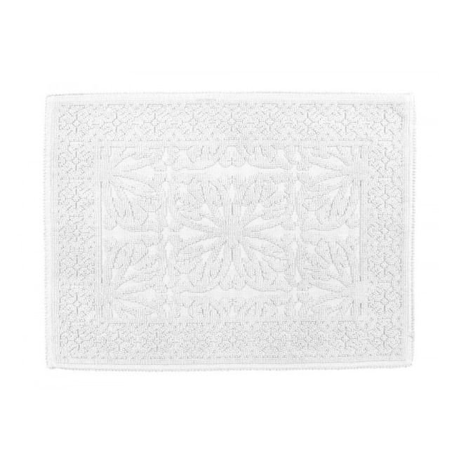 Harmony - Tapis de bain en coton hammam 60x80 cm - Blanc