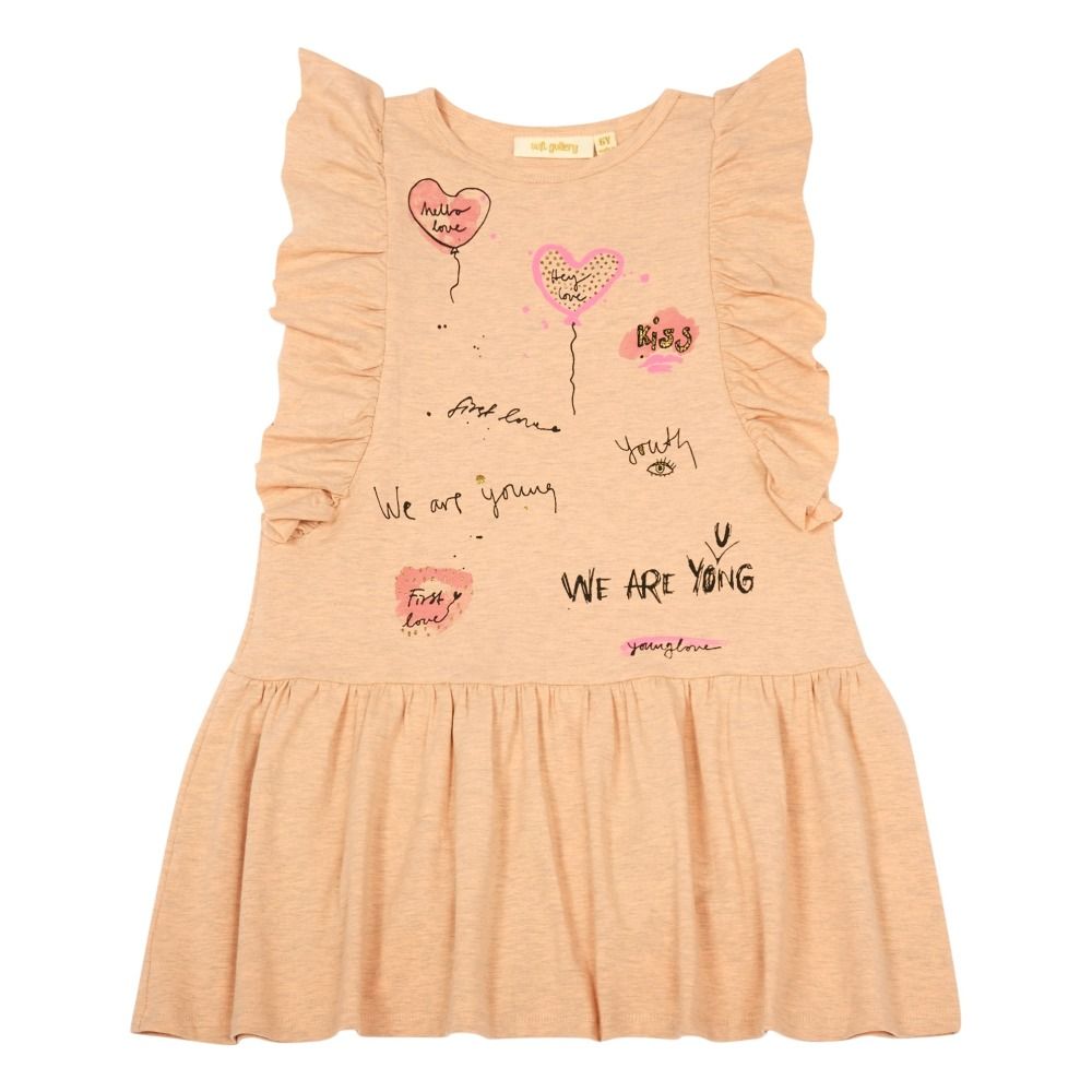 Soft Gallery - Robe Inscriptions Alberte - Fille - Rose poudré