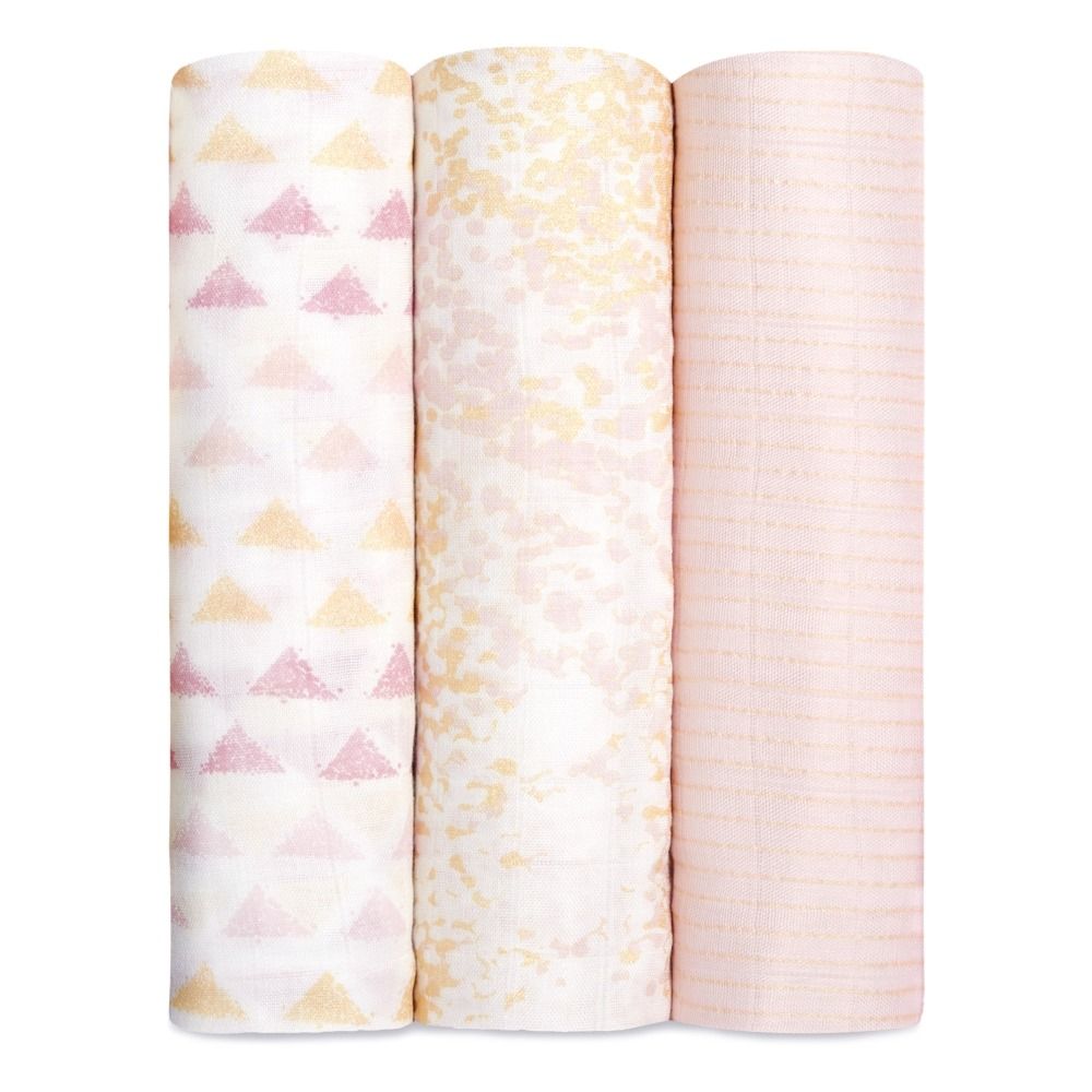 aden + anais - Maxi-langes métalliques - Pack de 3 - Rose