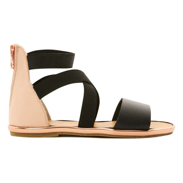 Black zip up discount sandals