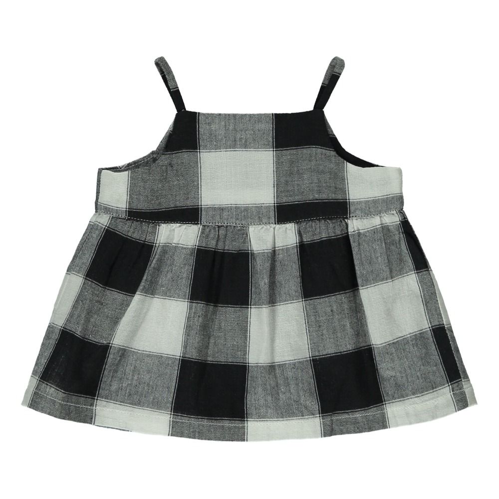 Ketiketa - Top Coton Bio Carreaux Alma - Fille - Gris