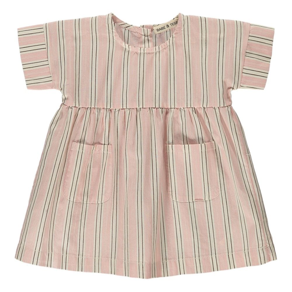 Babe & Tess - Robe Rayures - Fille - Rose pâle