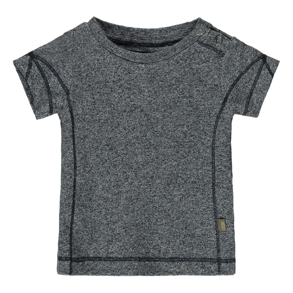 Kidscase - T-Shirt Coutures Contrastées Coton Bio Matt - Fille - Bleu nuit