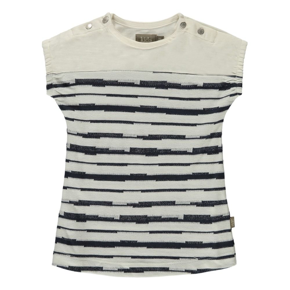 Kidscase - Robe Rayée Coton Bio Syd - Fille - Bleu nuit