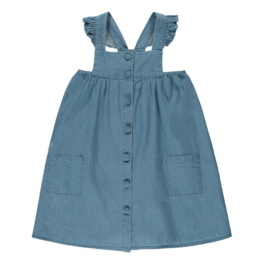 Louis Louise - Robe Boutonnée Chambray Sidonie - Fille - Bleu jean